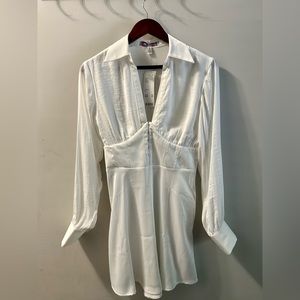 Urban Outfitters white v-neck corseted shirt dress